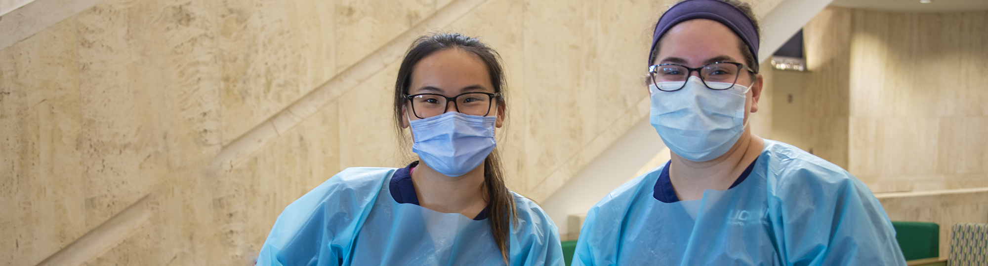 Students wear PPE